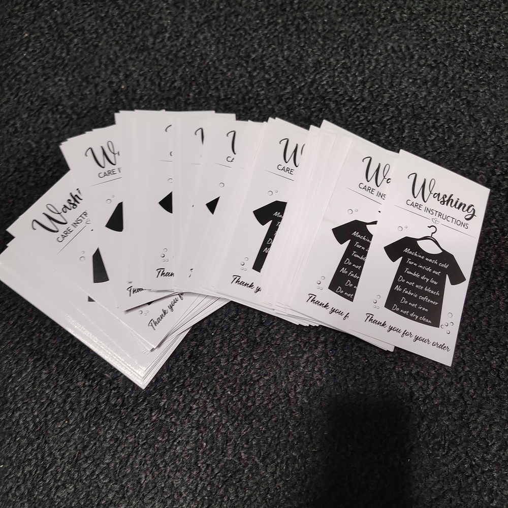 92 Pieces T Shirt Washing Cleaning Care Instructions Card Customer Direction